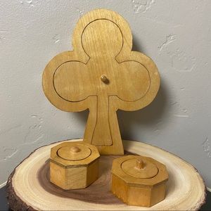 **RARE** Vintage Handmade Wooden Trinket Box Set